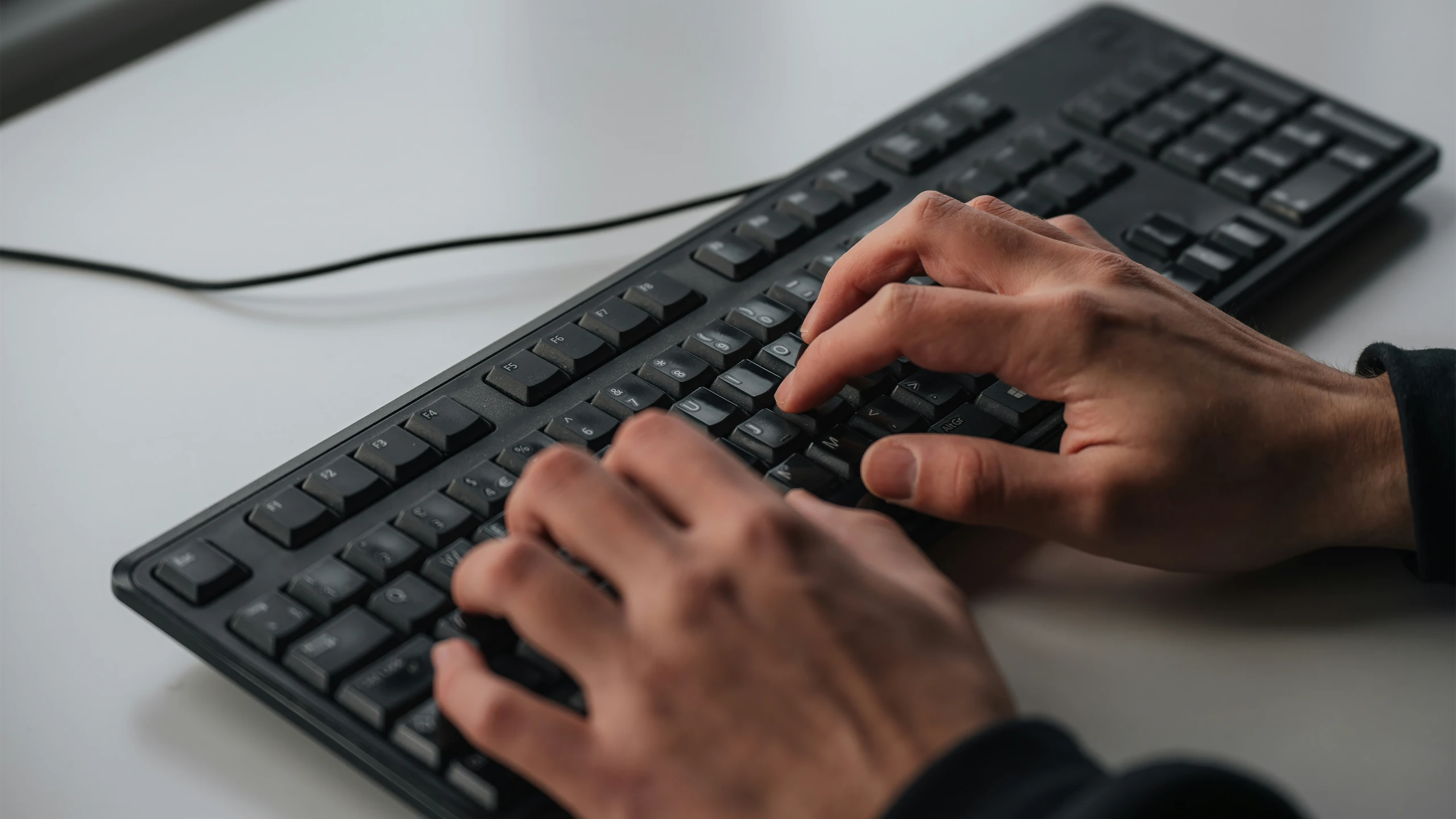 Typing on a computer keyboard
